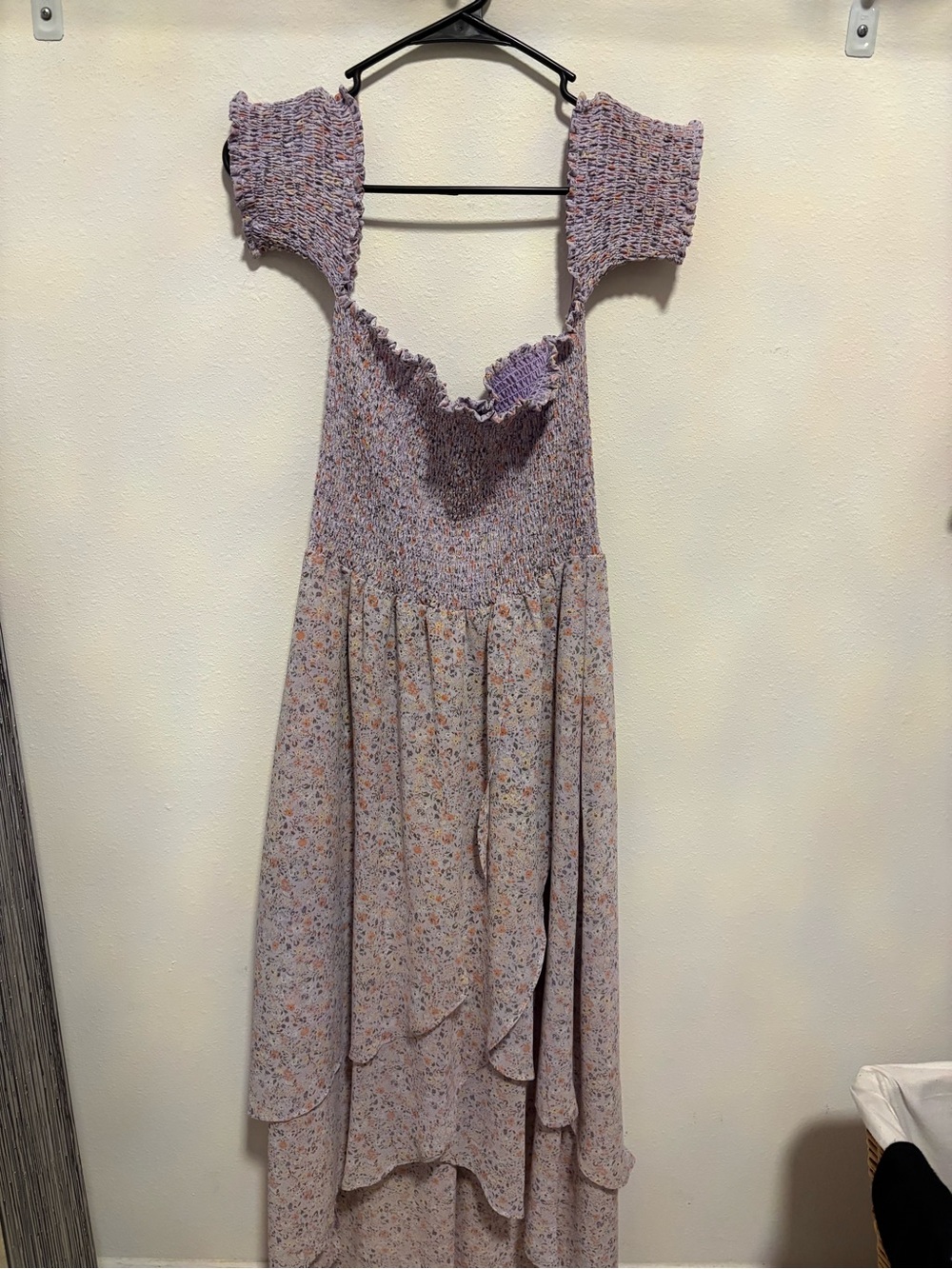 Lea & Viola Lavender Floral High-Low Midi Dress